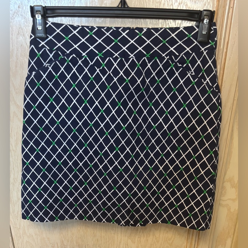 Peter Millar Women’s Sz 2 Athletic Skirt Skort Golf Tennis Pickleball Blue White